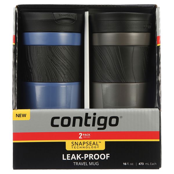 Подарочный набор из двух термокружек Contigo Byron 2.0 Snapseal 473 мл Sake / Blue Corn 2104593-nabor фото