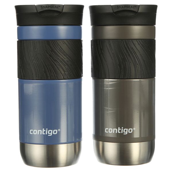 Подарочный набор из двух термокружек Contigo Byron 2.0 Snapseal 473 мл Sake / Blue Corn 2104593-nabor фото