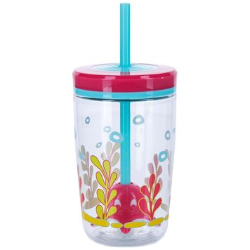 Склянка дитяча з трубочкою Contigo Funny Straw Tumbler 470 мл Рожевий (2095007) 2095007 фото