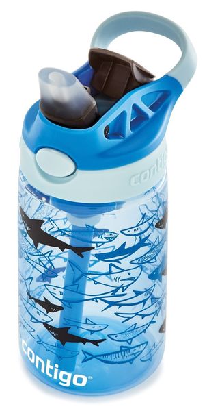 Пляшка для води дитяча Contigo Gizmo Flip 420ml Sharks (2127476) 2127476 фото