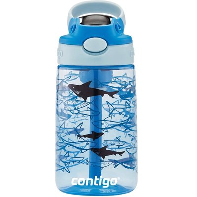 Пляшка для води дитяча Contigo Gizmo Flip 420ml Sharks (2127476) 2127476 фото