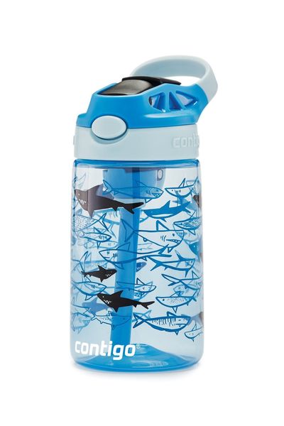 Пляшка для води дитяча Contigo Gizmo Flip 420ml Sharks (2127476) 06800415 фото