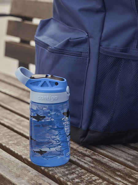 Пляшка для води дитяча Contigo Gizmo Flip 420ml Sharks (2127476) 2127476 фото