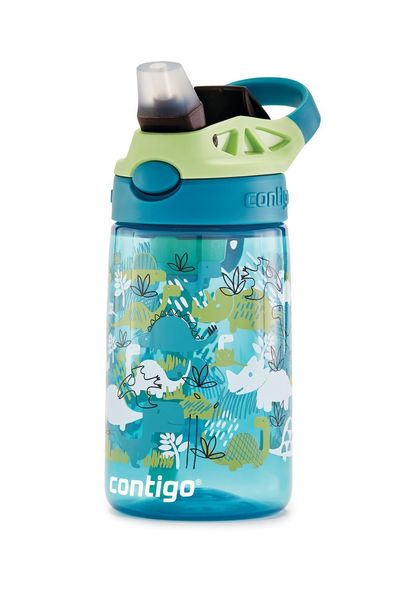 Пляшка для води дитяча Contigo Gizmo Flip 420ml Dinos Juniper (2127479) 2127479 фото